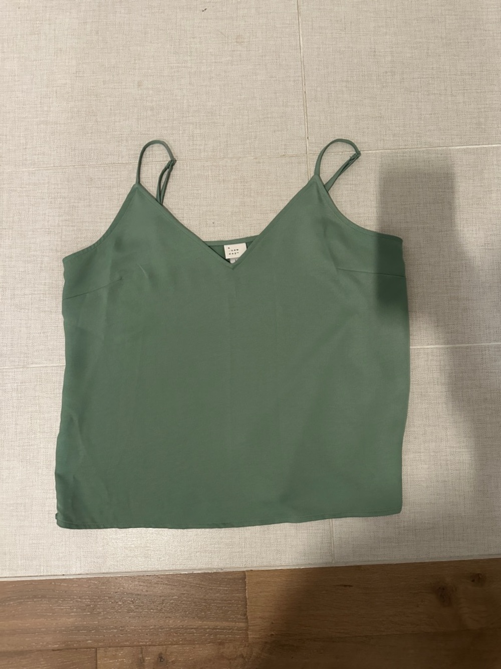 V-Neck Spaghetti Strap Camisole in Sage Green